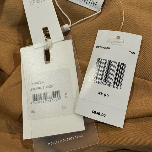 NWT C/Meo collective camel tan Unstoppable Trench double breasted Long coat XS S - Picture 6 of 7
